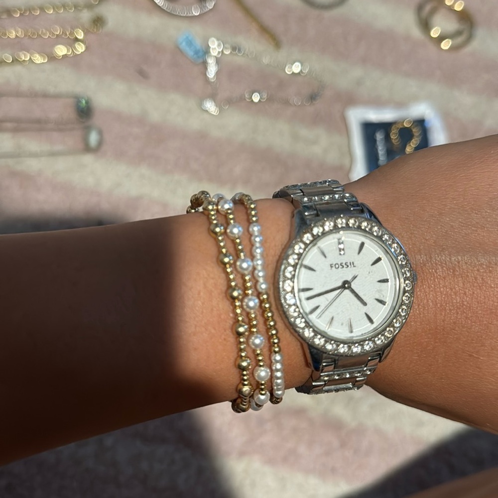 Fossil Silver/Diamond Watch